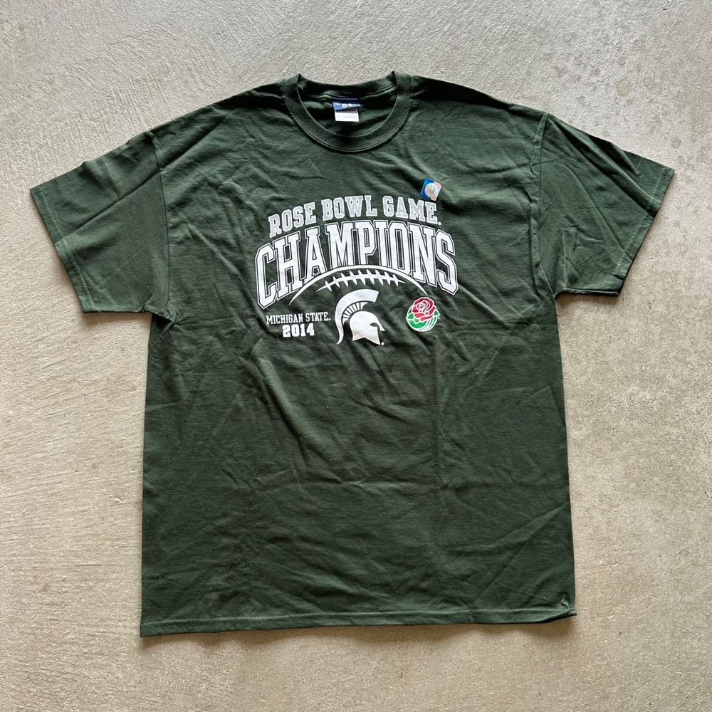 Michigan State 2014 Rose Bowl Shirt Size XL Green Champions Spartans Football